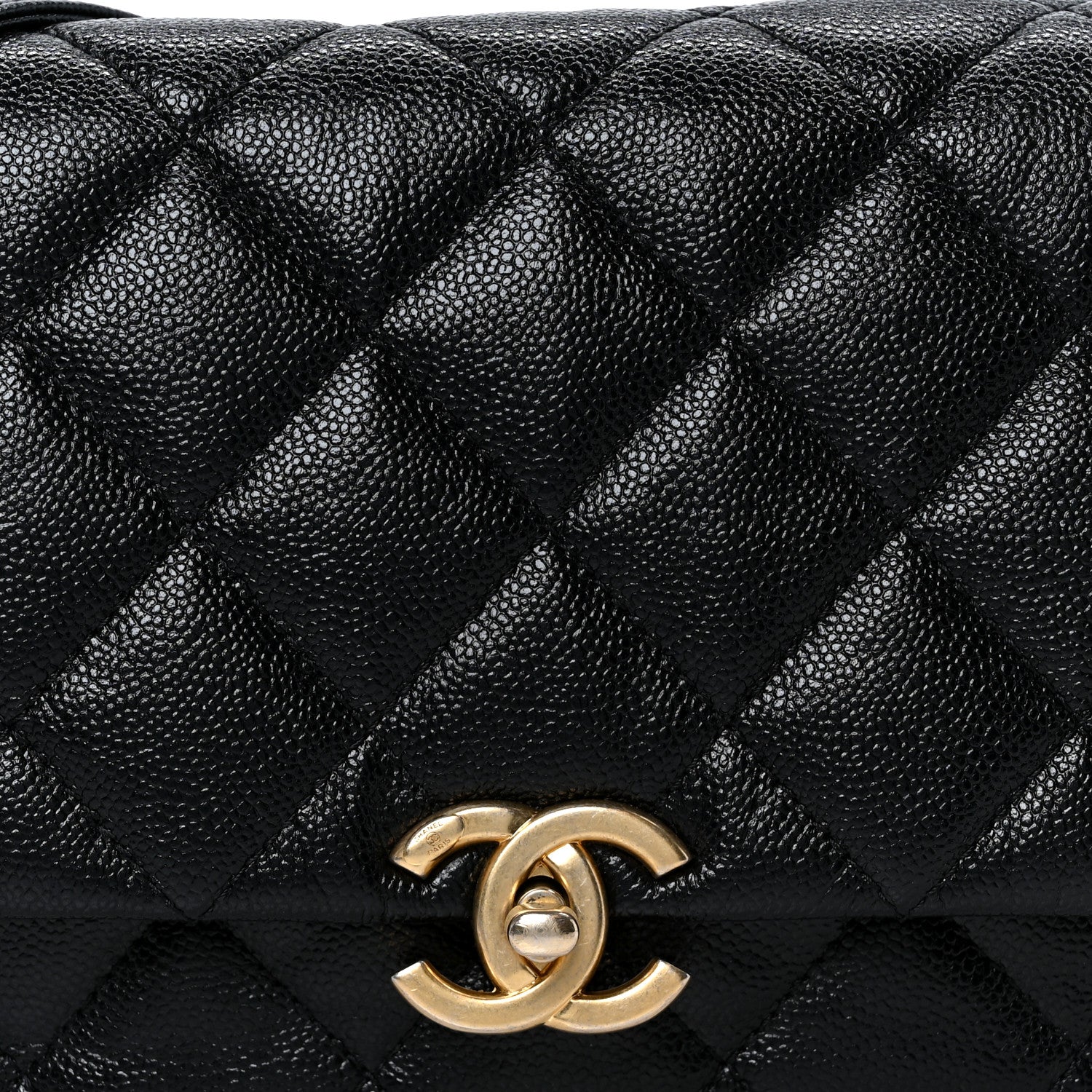 Chanel Shiny Caviar Quilted Large Chain Melody Flap Black 8 of 10