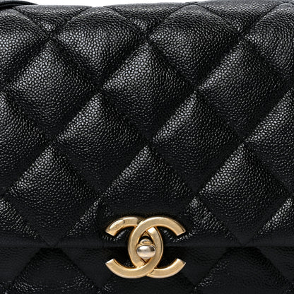 Chanel Shiny Caviar Quilted Large Chain Melody Flap Black 8 of 10