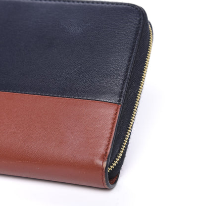 Celine Lambskin Large Zip Around Multifunction Wallet Navy Claycourt 10 of 10