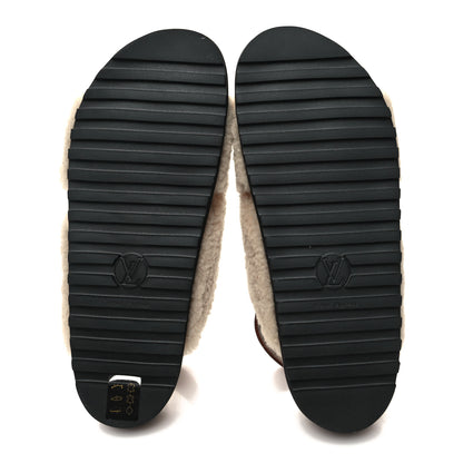 Louis Vuitton Shearling Paseo Flat Comfort Sandal 40 Nude 5 of 7