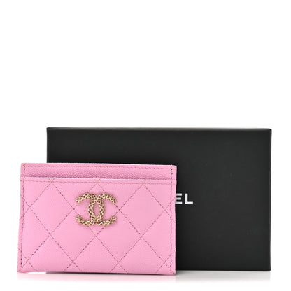 Chanel Caviar Metal Perforated Quilted Card Holder Lilas 11 of 11