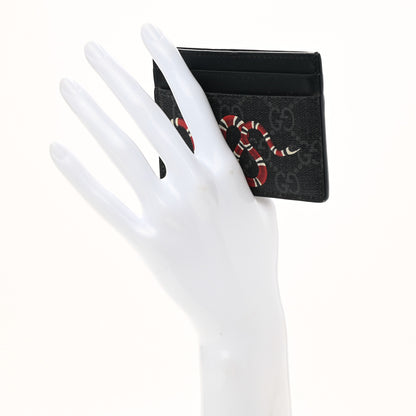 Gucci GG Supreme Monogram Kingsnake Card Holder Black Grey 2 of 10