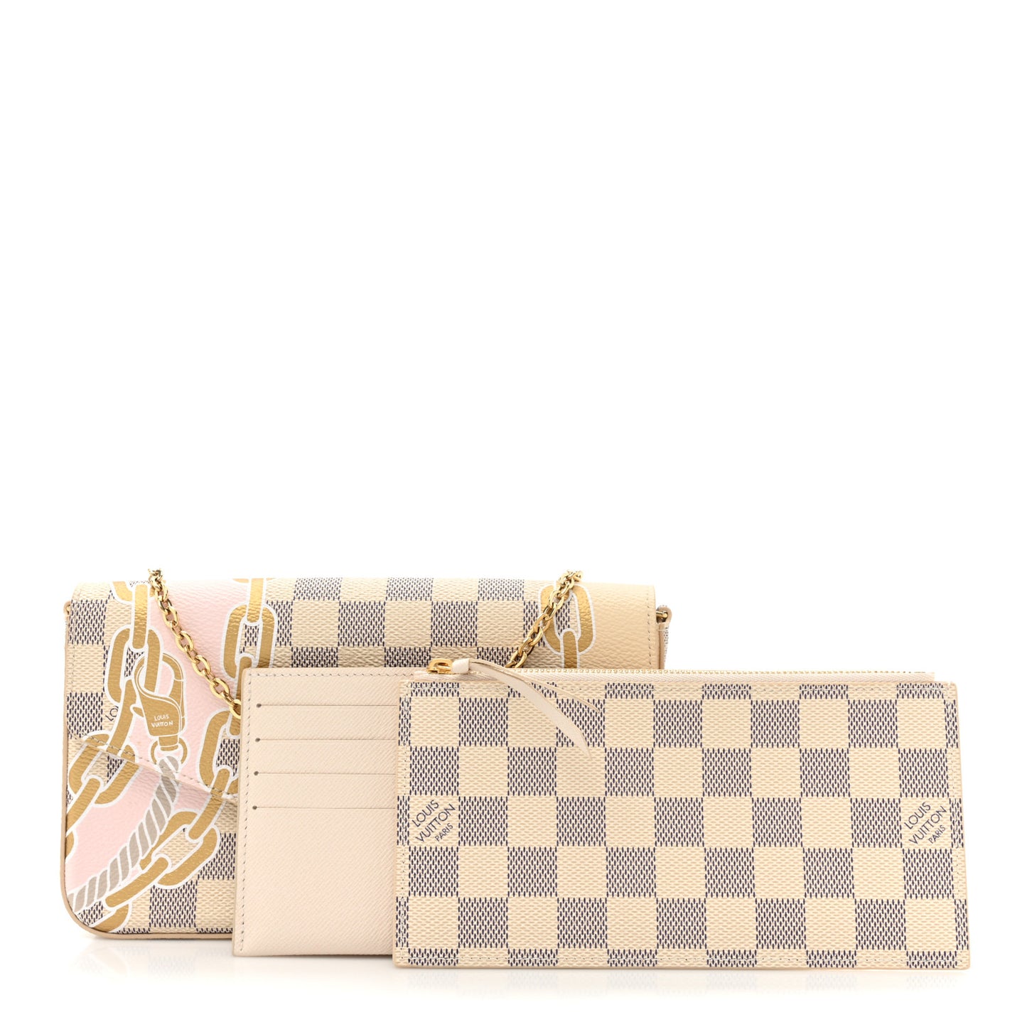 Damier Azur Nautical Pochette Felicie Chain Wallet