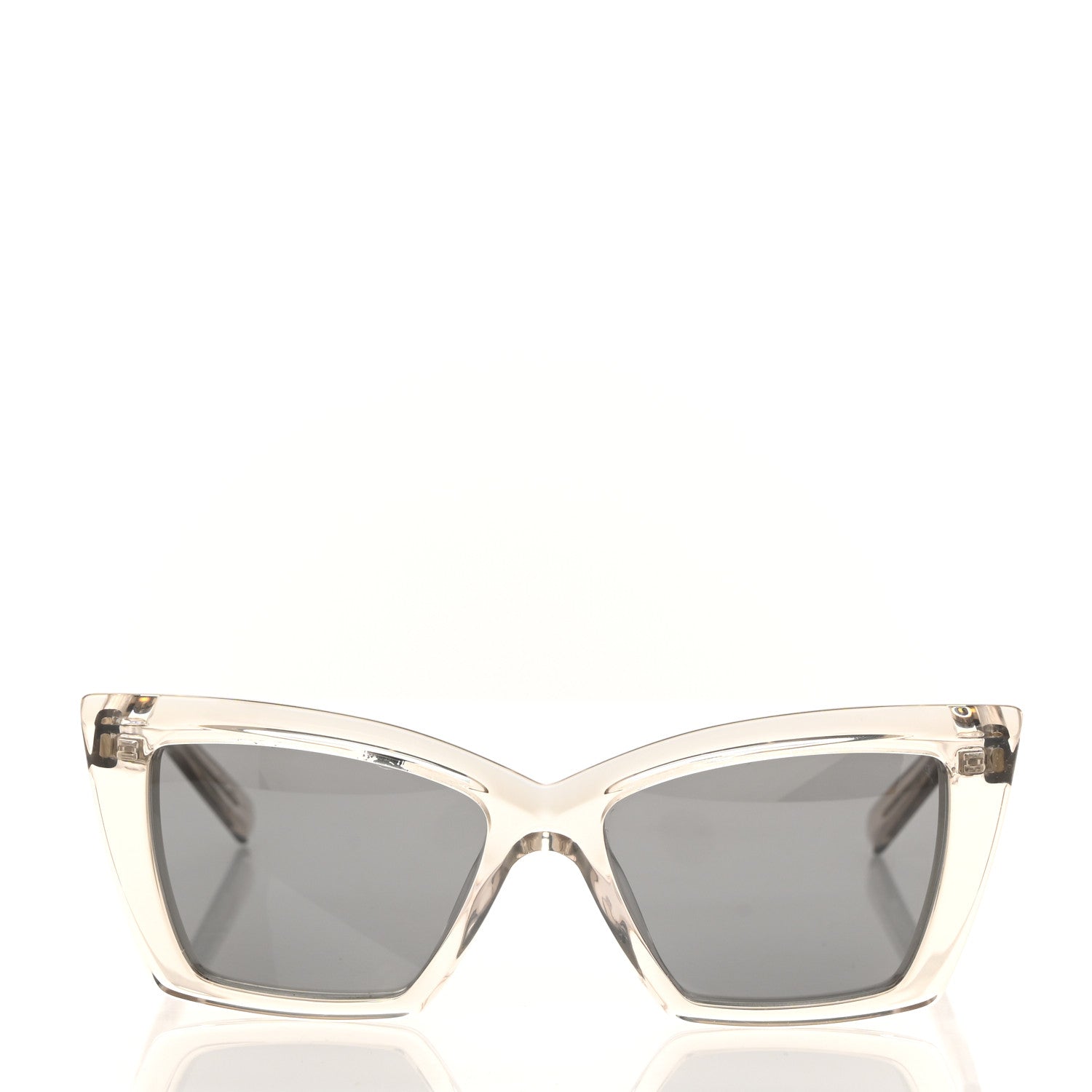 Saint Laurent Acetate Lignes Pointues Cat Eye Sunglasses SL 657 Translucent Beige Grey 2 of 7