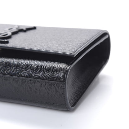 Saint Laurent Grain De Poudre Small Monogram Kate Satchel Black 8 of 9