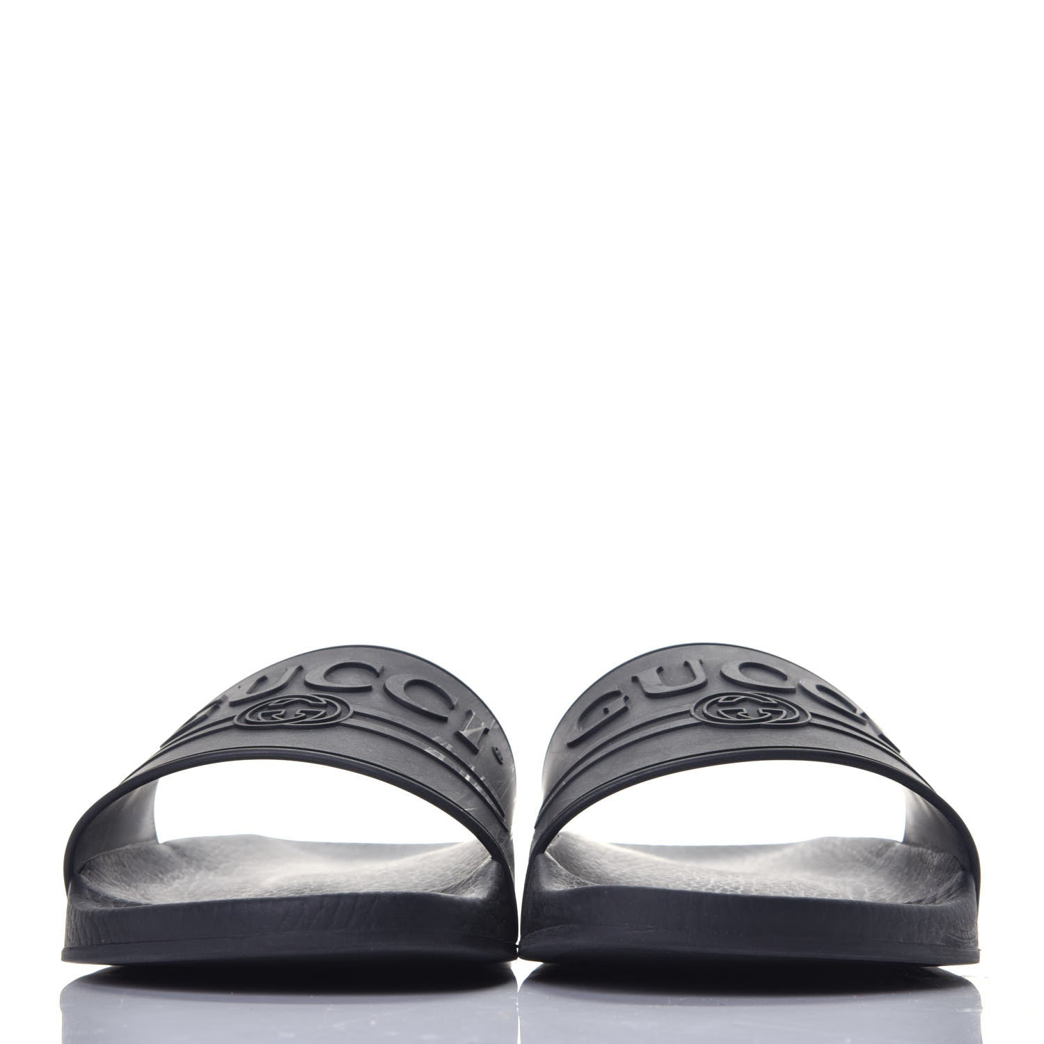 Gucci Rubber Logo Stamped Mens Slide Sandals 9 Black 2 of 7