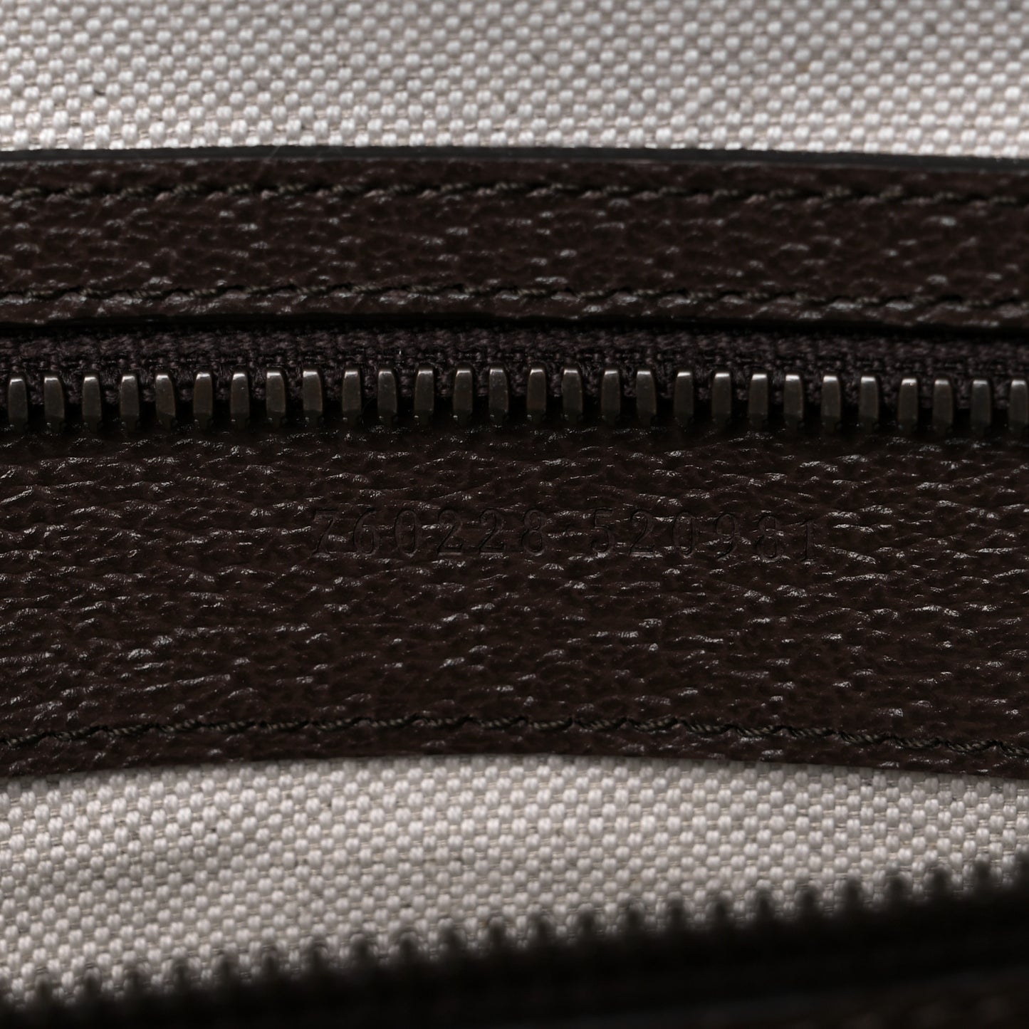 GG Supreme Monogram Textured Dollar Calfskin Web Savoy Travel Bag Beige Ebony New Acero