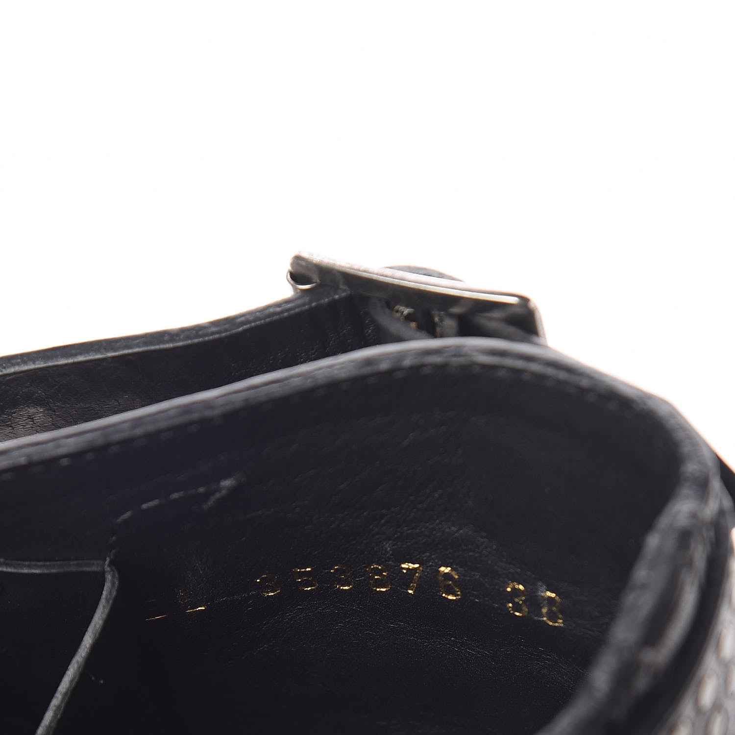 Saint Laurent Smooth Calfskin Studded Womens Punk Ranger Boots 38 Black 9 of 10