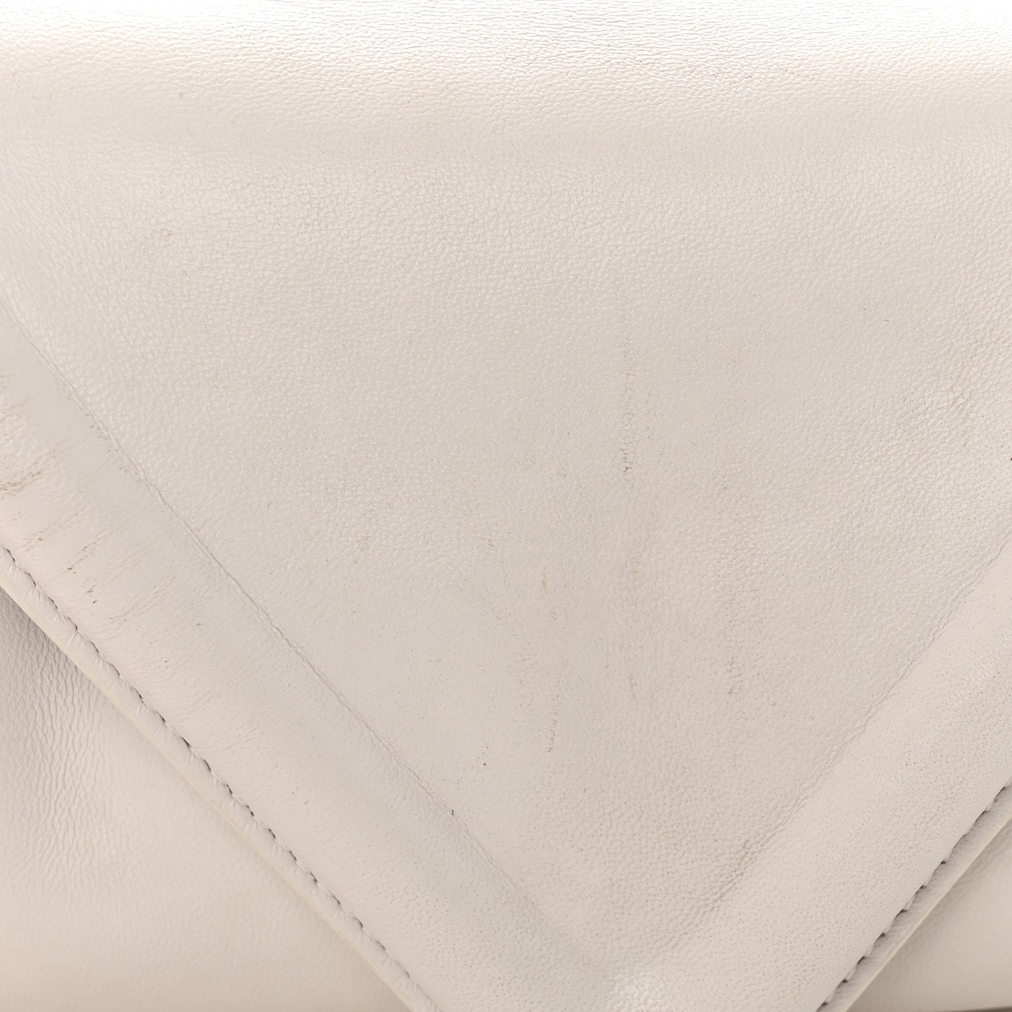 Lambskin Small Beak Triangle Flap Shoulder Bag Chalk