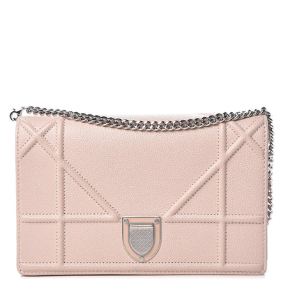 Christian Dior Grained Calfskin Diorama Wallet on Chain Pouch Rose Poudre 1 of 11
