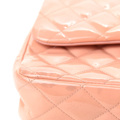 Chanel Patent Quilted Jumbo Double Flap Pink 10 of 18
