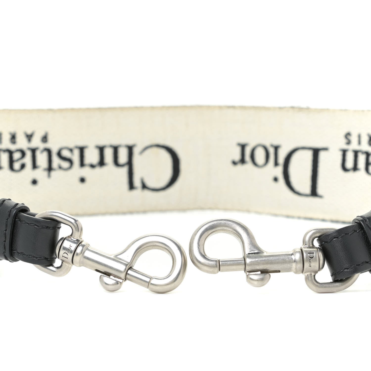 Christian Dior Canvas Embroidered Shoulder Strap Black White 3 of 6