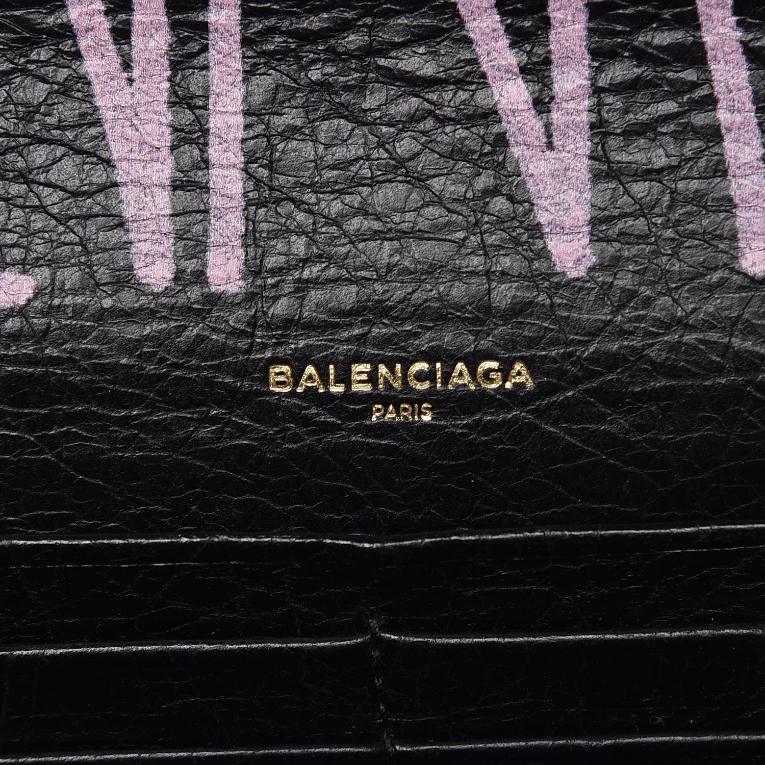 Balenciaga Agneau Classic Hardware Graffiti Money Wallet Black Multicolor 6 of 8