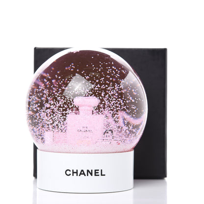 Chanel Glass N°5 Perfume Bottle Snow Globe Pink 5 of 5