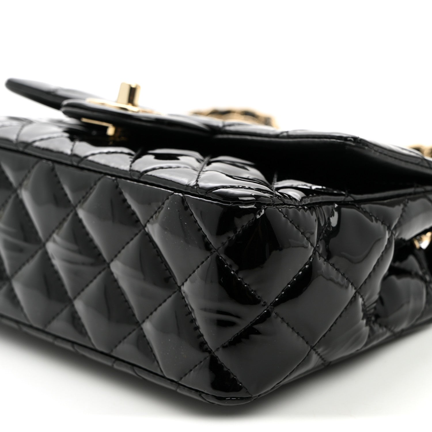 Chanel Patent Calfskin Quilted Mini Rectangular Flap Black 10 of 10