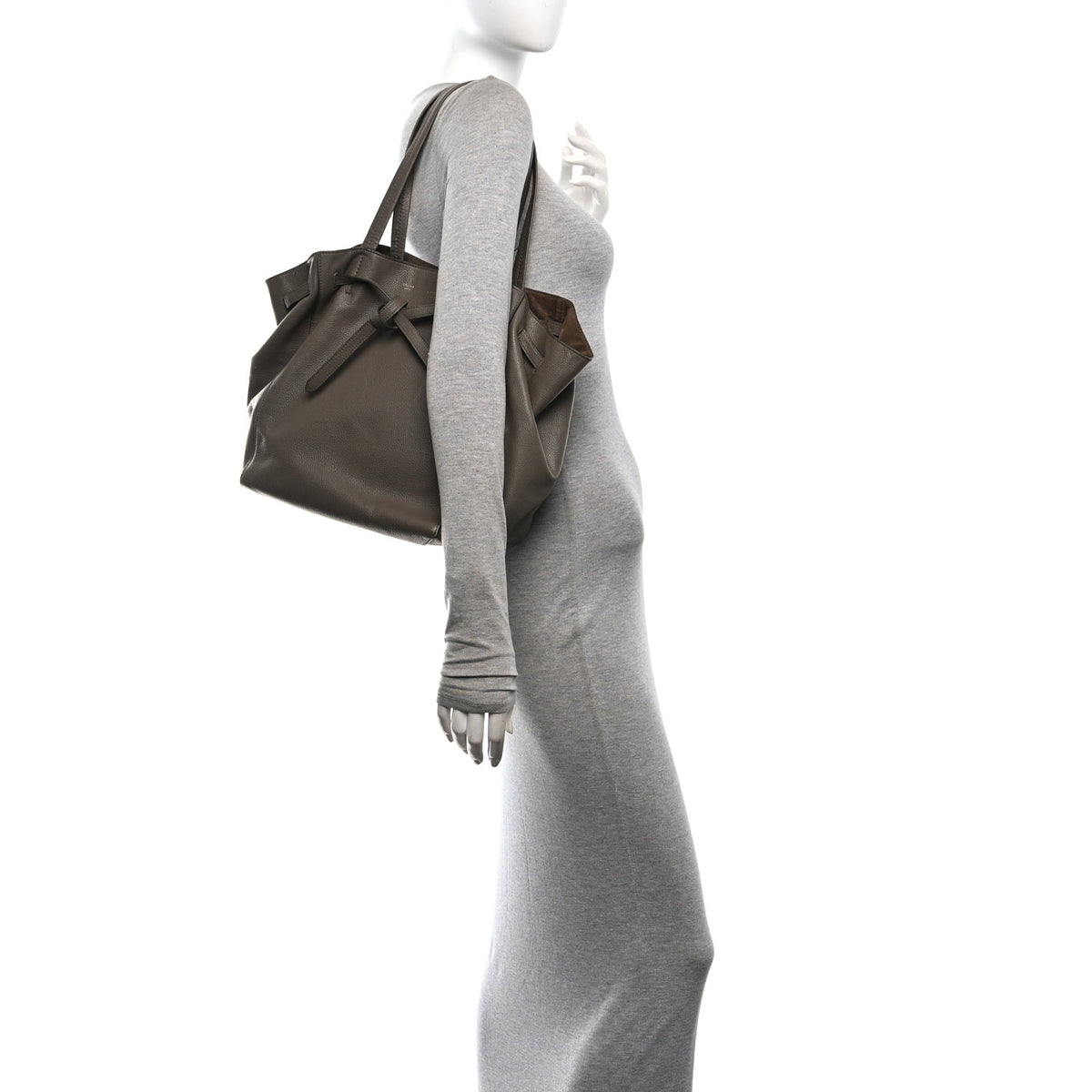 Celine Soft Grained Calfskin Small Belt Cabas Phantom Taupe 2 of 12