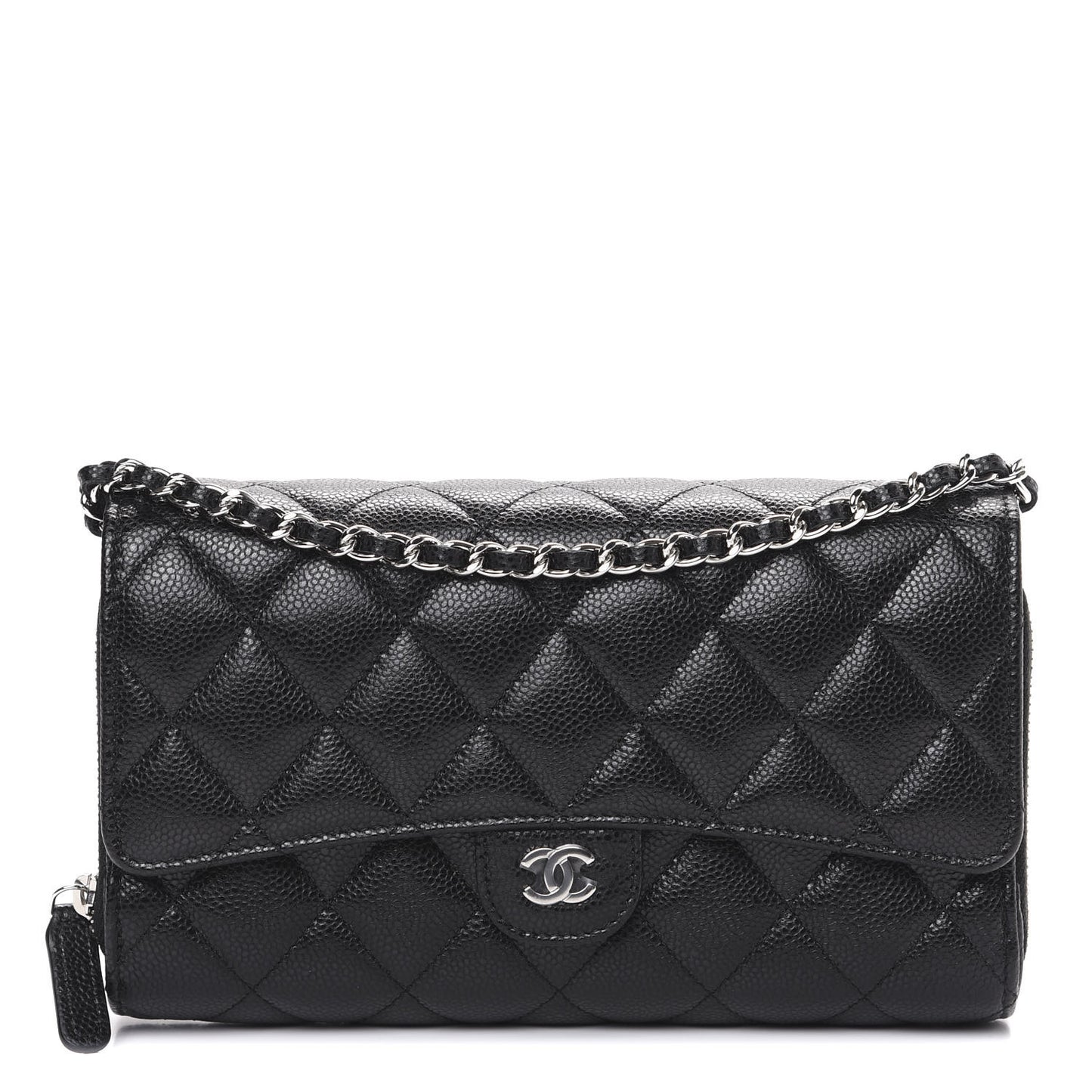 Caviar Quilted Wallet On Chain WOC Black