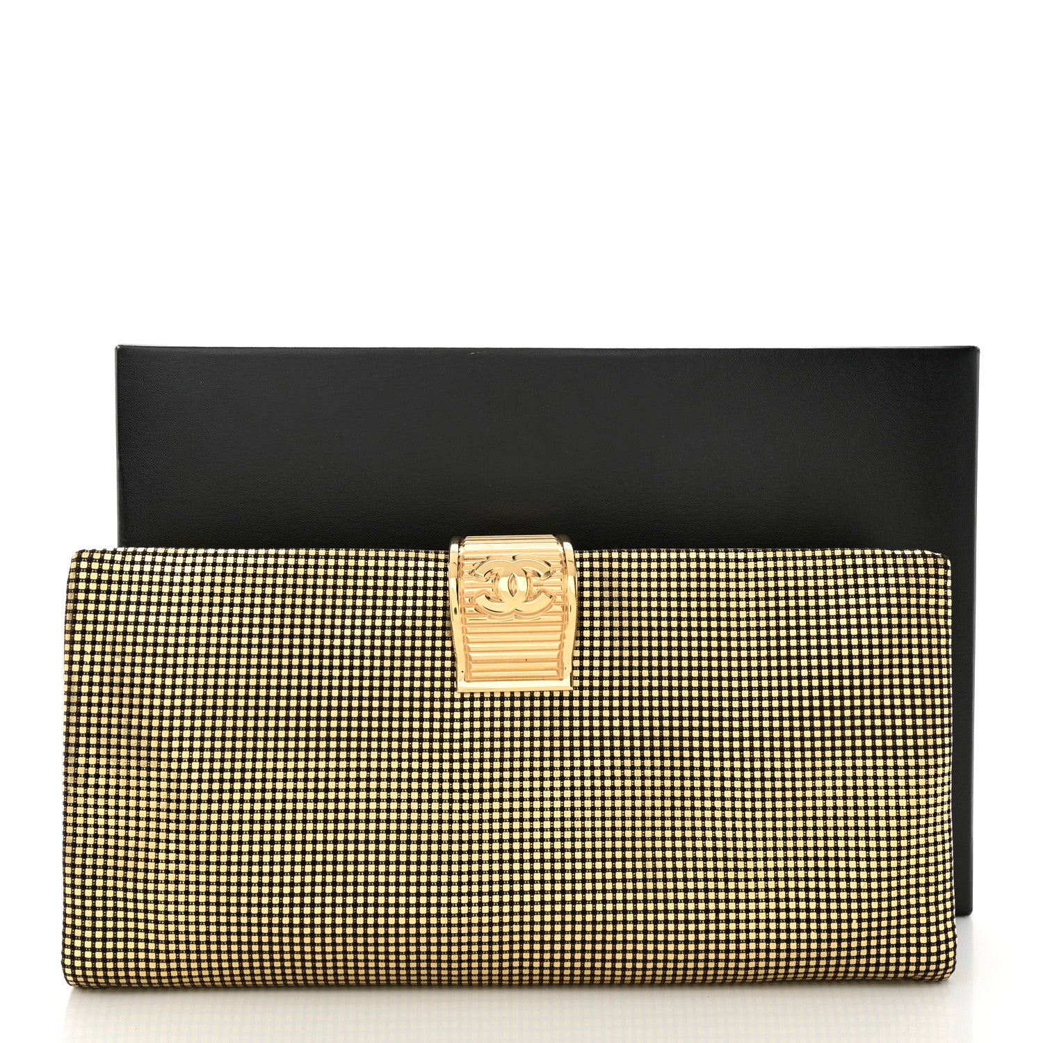 Chanel Metallic Lambskin Perforated CC Clutch Gold 10 of 10