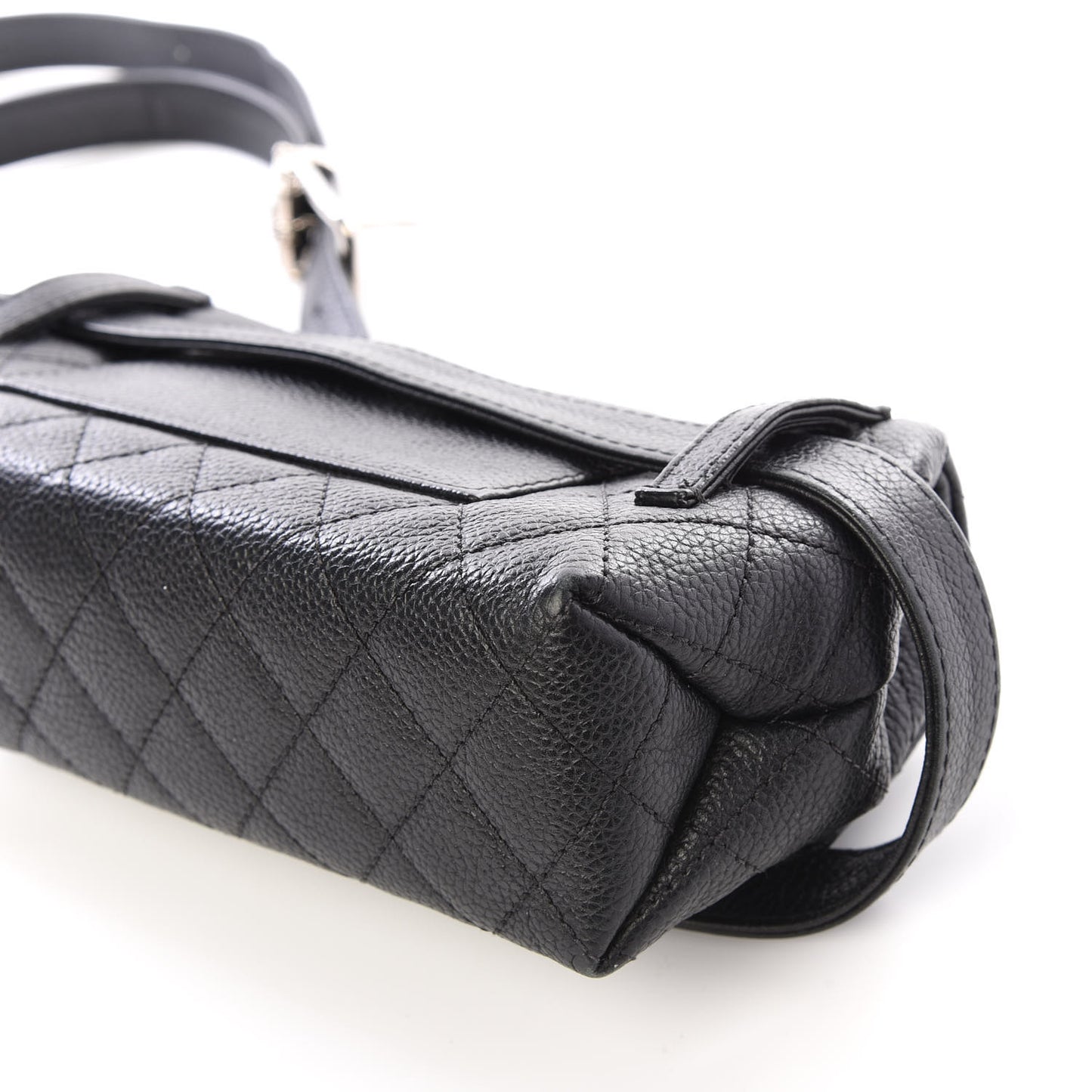 Grained Calfskin Quilted 2.55 Reissue Flap Belt Bag Clutch Black