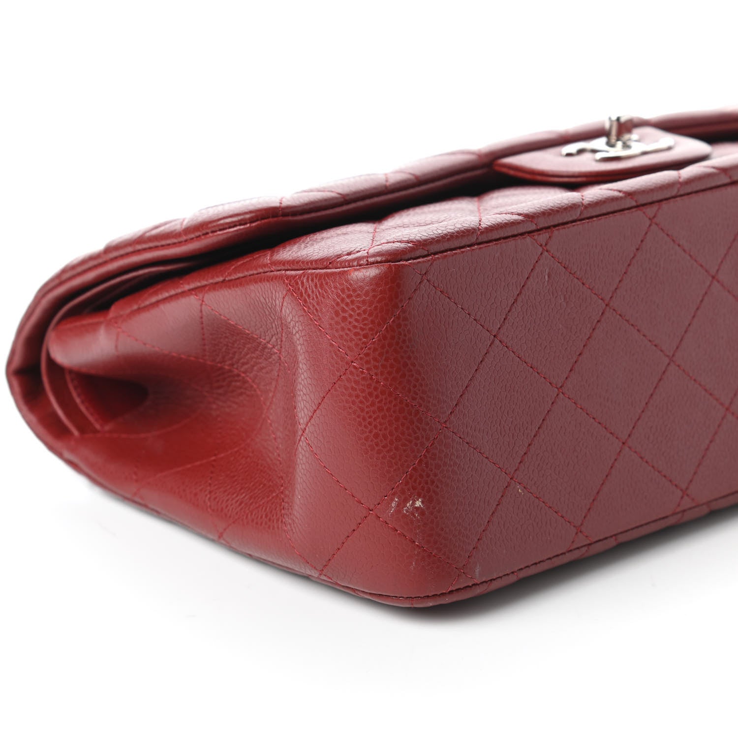 Chanel Caviar Quilted Jumbo Double Flap Dark Red 6 of 10