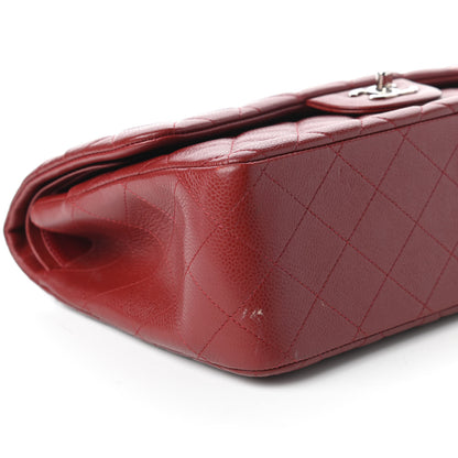 Chanel Caviar Quilted Jumbo Double Flap Dark Red 6 of 10