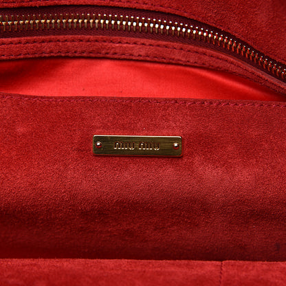 Miu Miu Goatskin Madras Zip Tote Black 5 of 12