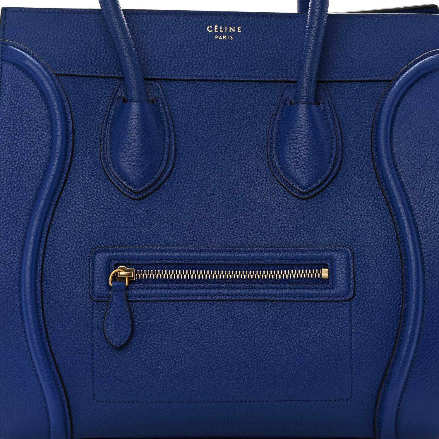 Celine Drummed Calfskin Mini Luggage Indigo 8 of 15