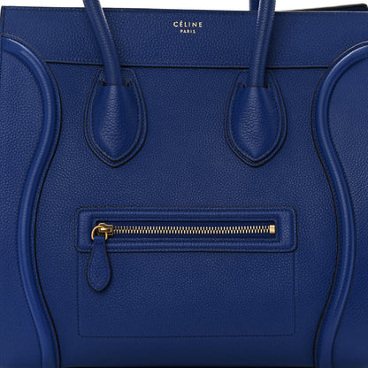 Celine Drummed Calfskin Mini Luggage Indigo 8 of 15
