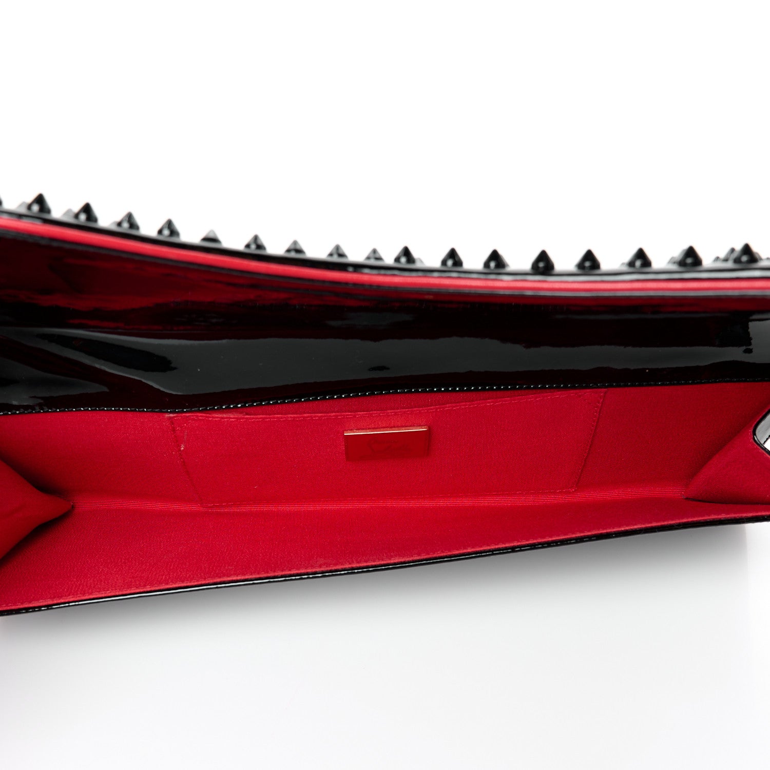 Christian Louboutin Patent Spikes Pigalle Clutch  Black 5 of 8