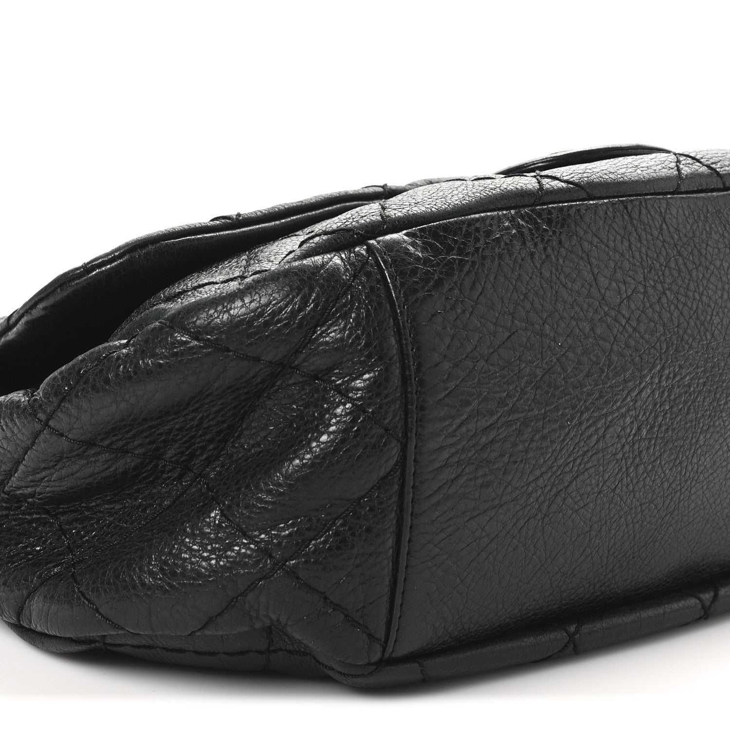 Chanel Glazed Calfskin Stitched XL On The Road Flap Black 9 of 12