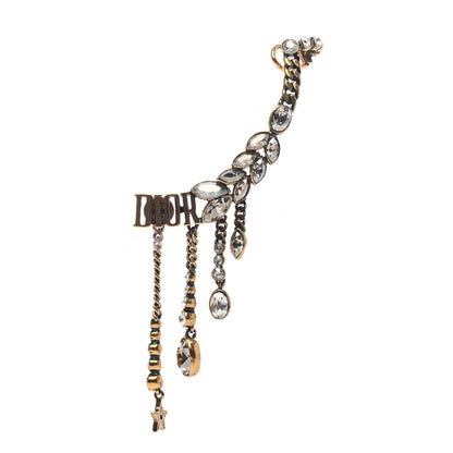 Christian Dior Crystal Metal Logo Dio(r)evolution Earring Aged Gold 1 of 3
