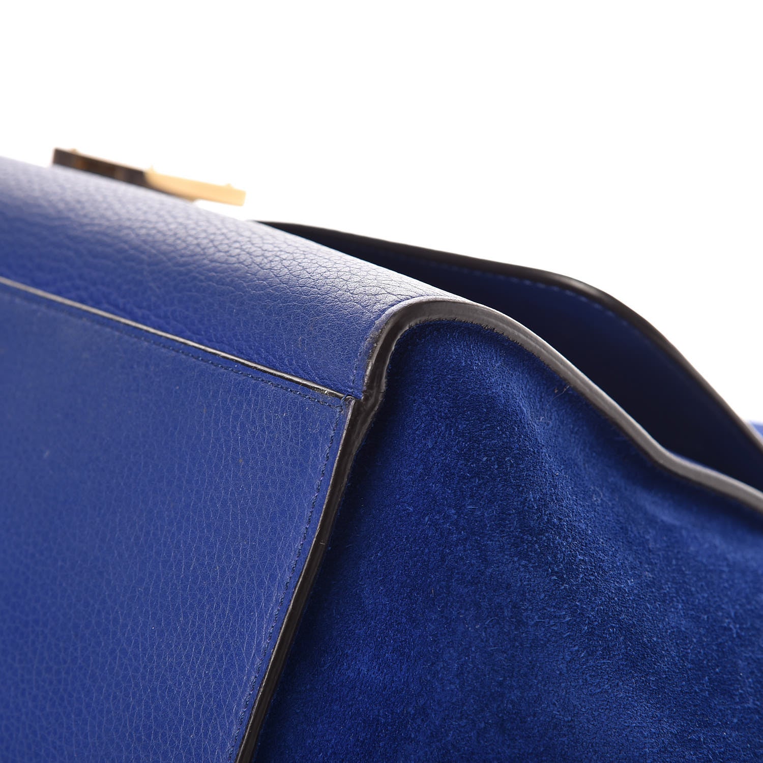 Celine Drummed Calfskin Suede Medium Trapeze Indigo 15 of 16