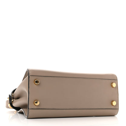 Fendi Vitello Tahiti Burro Medium Peekaboo Iconic Essentially Satchel Tortora Black 4 of 11
