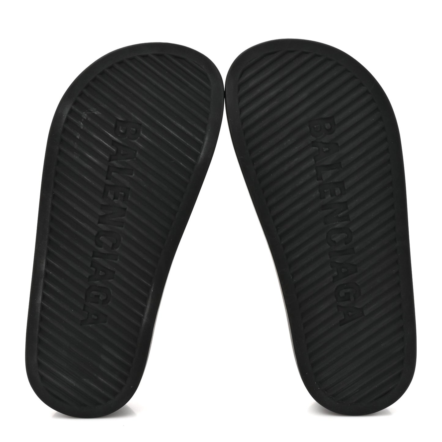 Rubber Chunky Platform Slide Sandals 35 Black