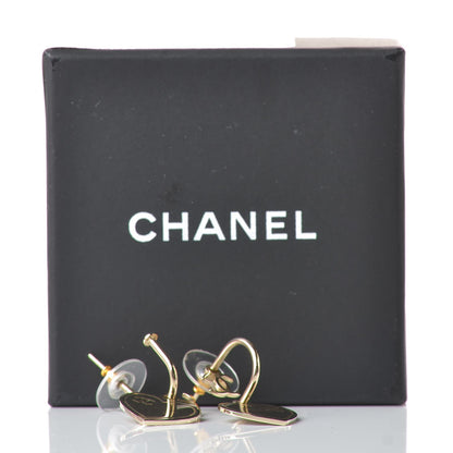 Chanel Heart CC Dangle Earrings Gold 4 of 4