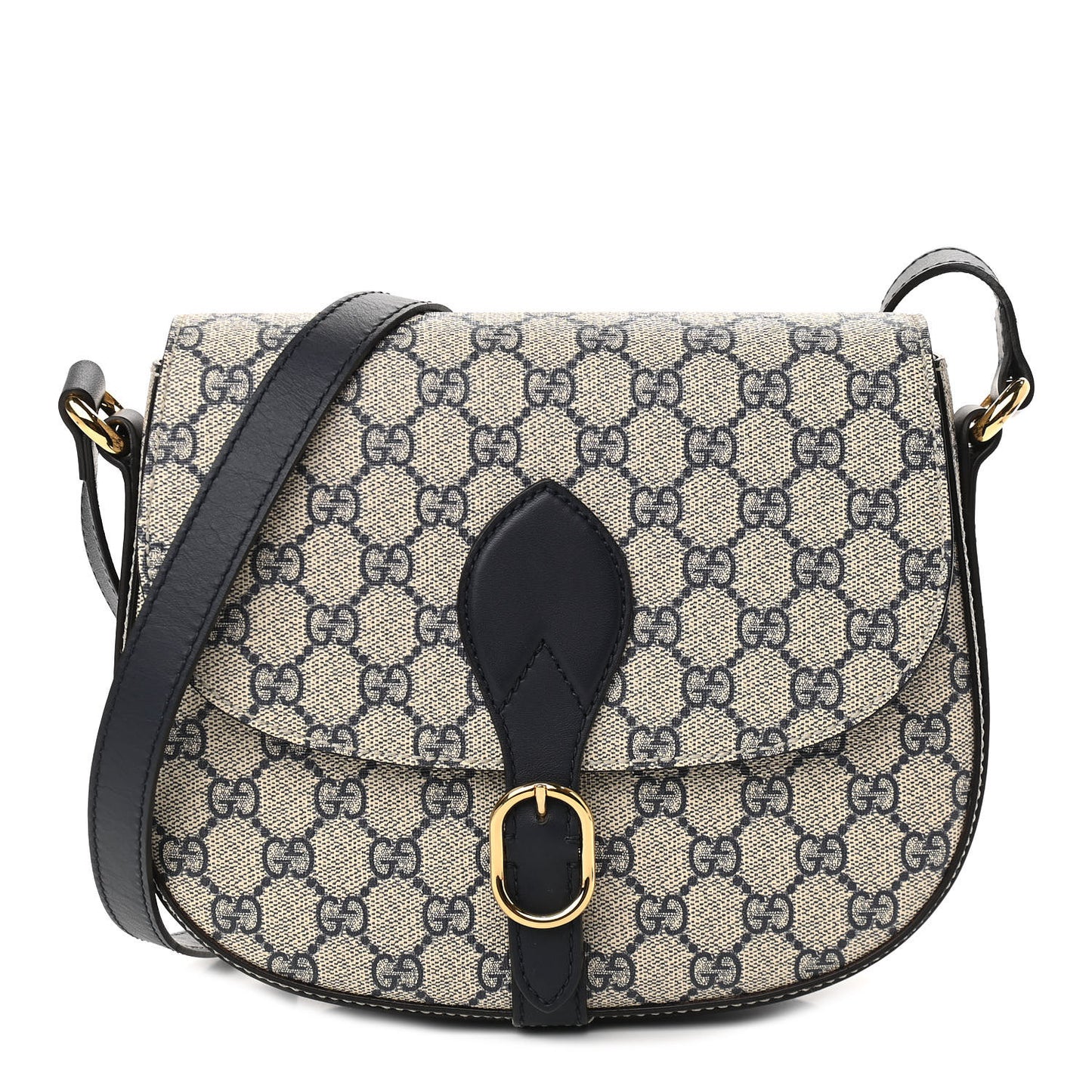 GG Supreme Monogram Small Messenger Shoulder Bag Beige Blue Navy