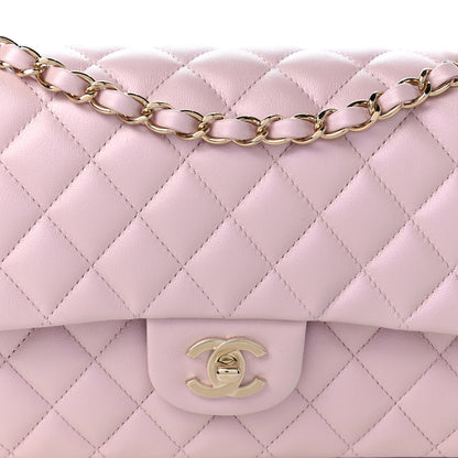 Chanel Iridescent Calfskin Quilted Medium Double Flap Light Pink 10 of 11