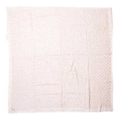 Louis Vuitton Silk Wool Monogram Shine Shawl Natural 1 of 5