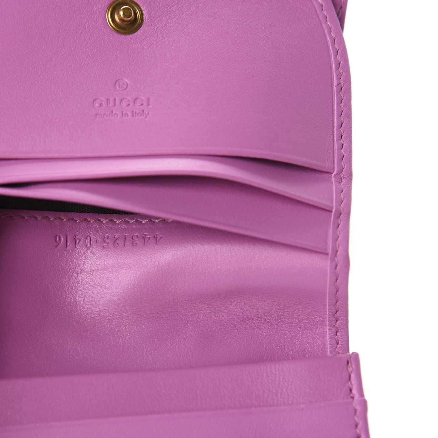 Calfskin Matelasse GG Marmont Card Case Candy Mousse