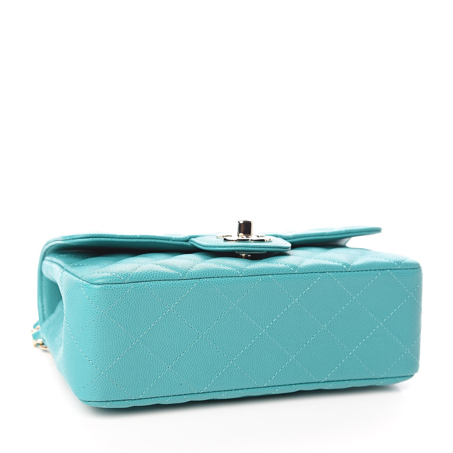 Chanel Caviar Quilted Mini Rectangular Flap Turquoise 4 of 10