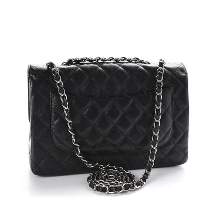 Chanel Caviar Quilted Jumbo Single Flap Black 4 of 12