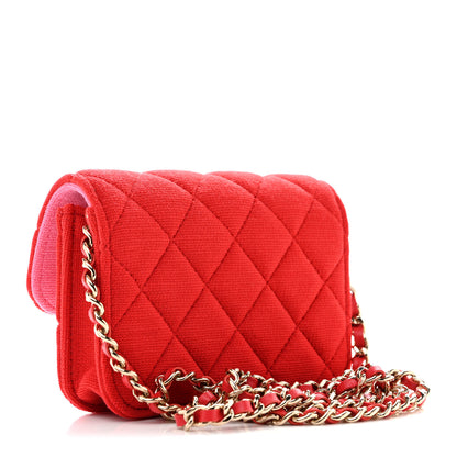 Chanel Jersey Quilted Micro Mini Flap Red 3 of 11