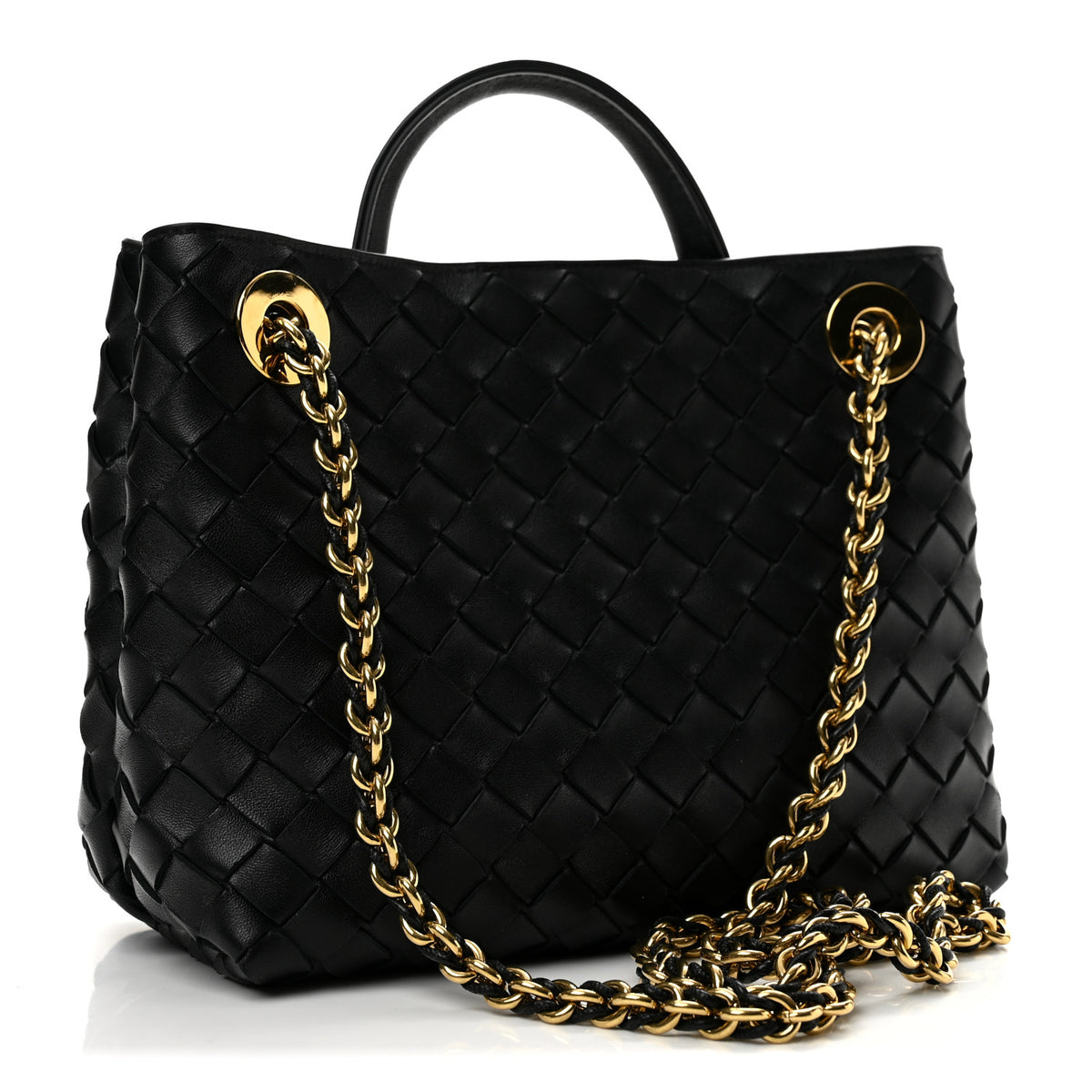 Bottega Veneta Nappa Intrecciato Small Andiamo With Chain Shoulder Bag Black 3 of 11