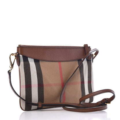 Burberry House Check Derby Peyton Crossbody Clutch Bag Tan 4 of 10