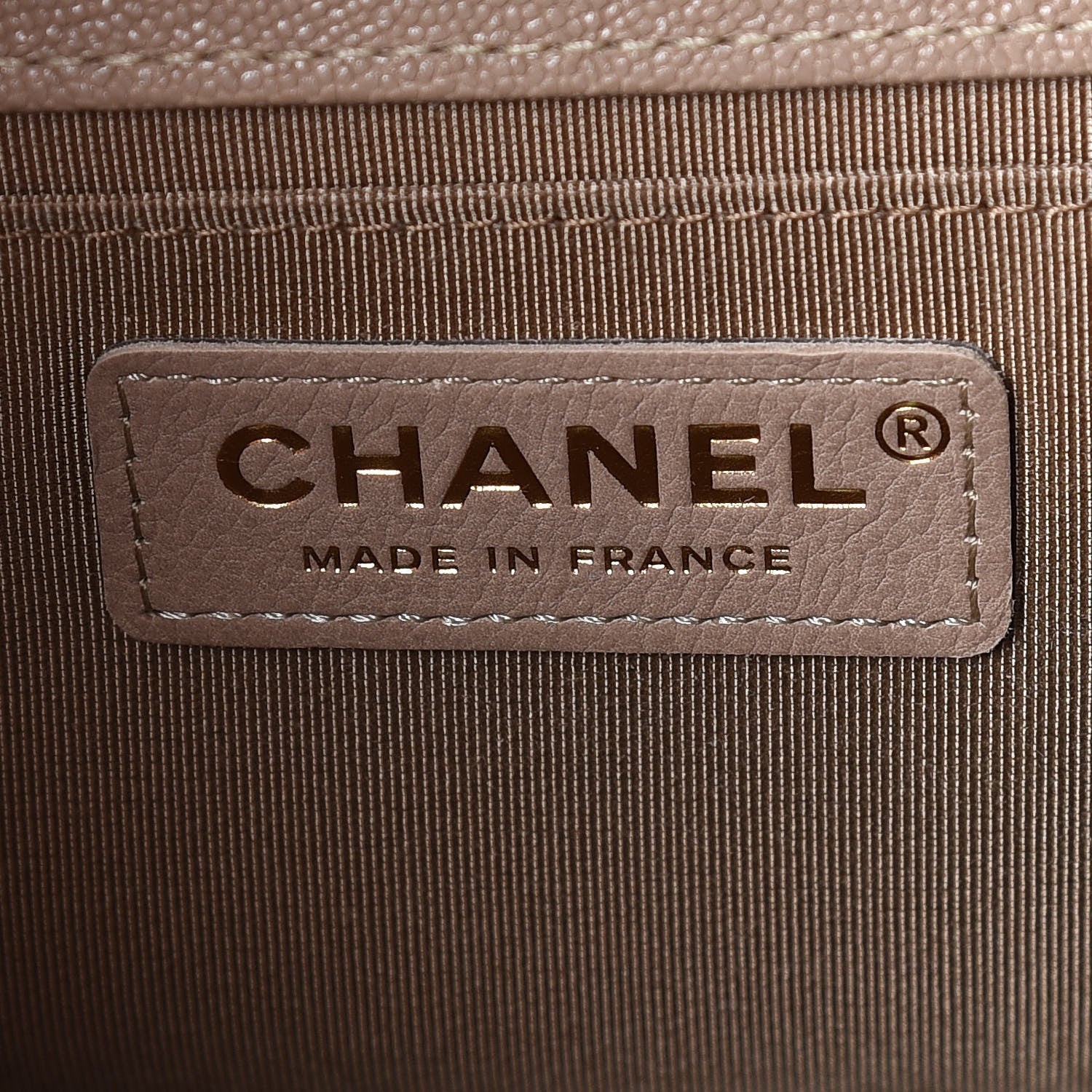 Chanel Caviar Quilted Medium Boy Flap Dark Beige 8 of 10