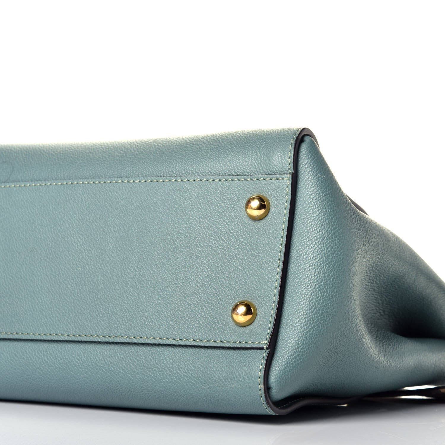 Burberry Soft Grain Calfskin Medium Buckle Tote Celadon Blue 15 of 16