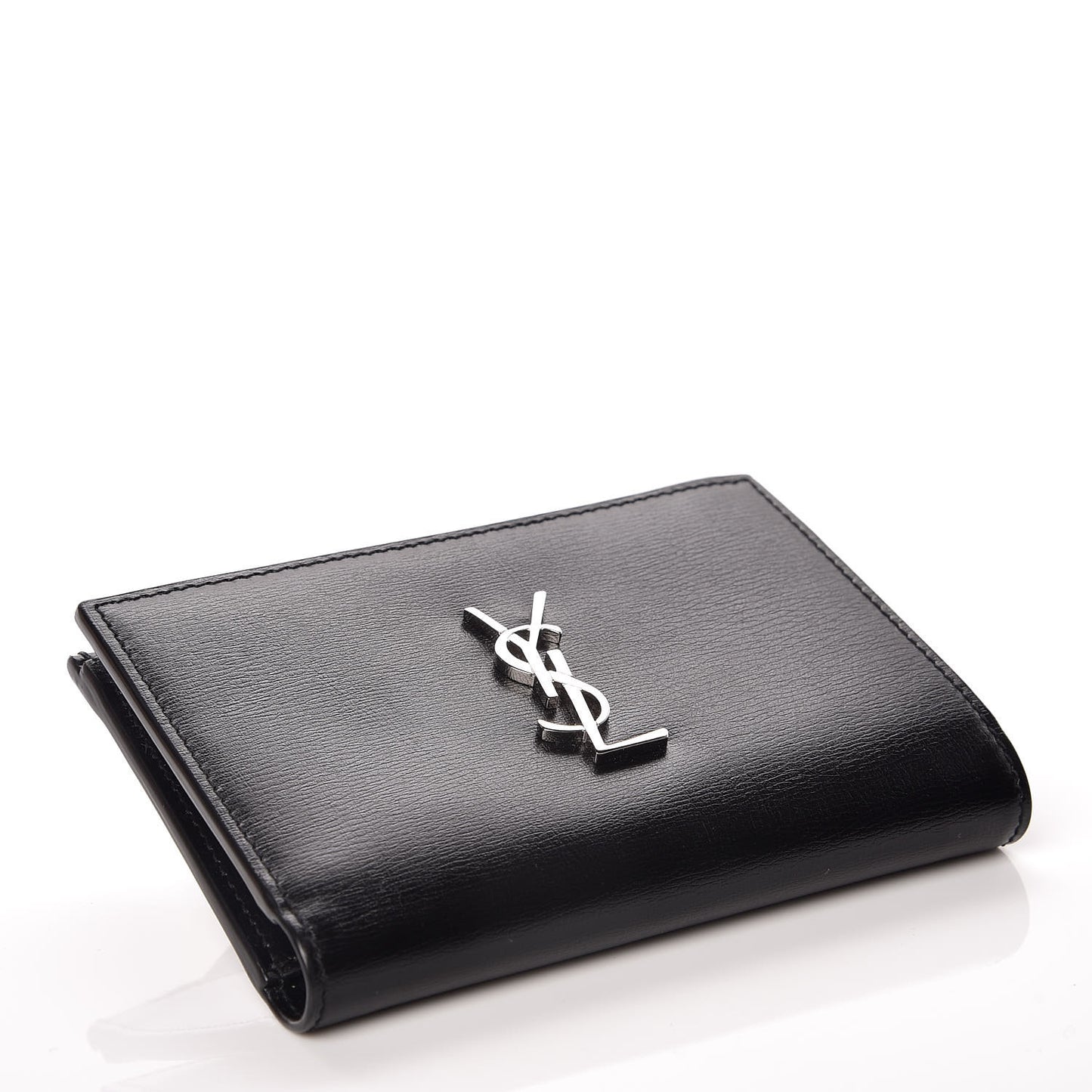 Calfskin Fragments Flap Wallet Black