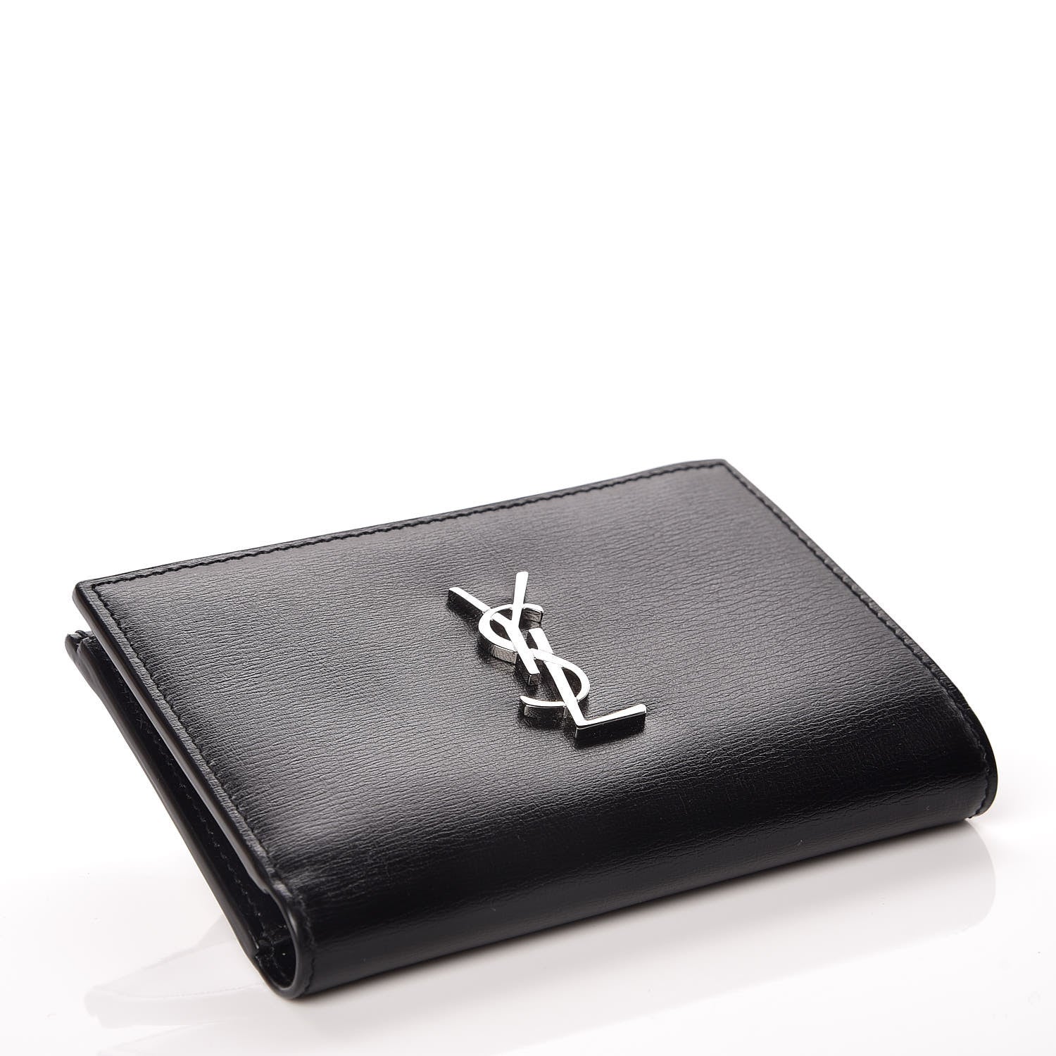 Saint Laurent Calfskin Fragments Flap Wallet Black 4 of 10