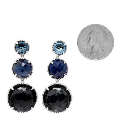 David Yurman Sterling Silver Multi Gemstone Chatelaine Drop Earrings 2 of 4