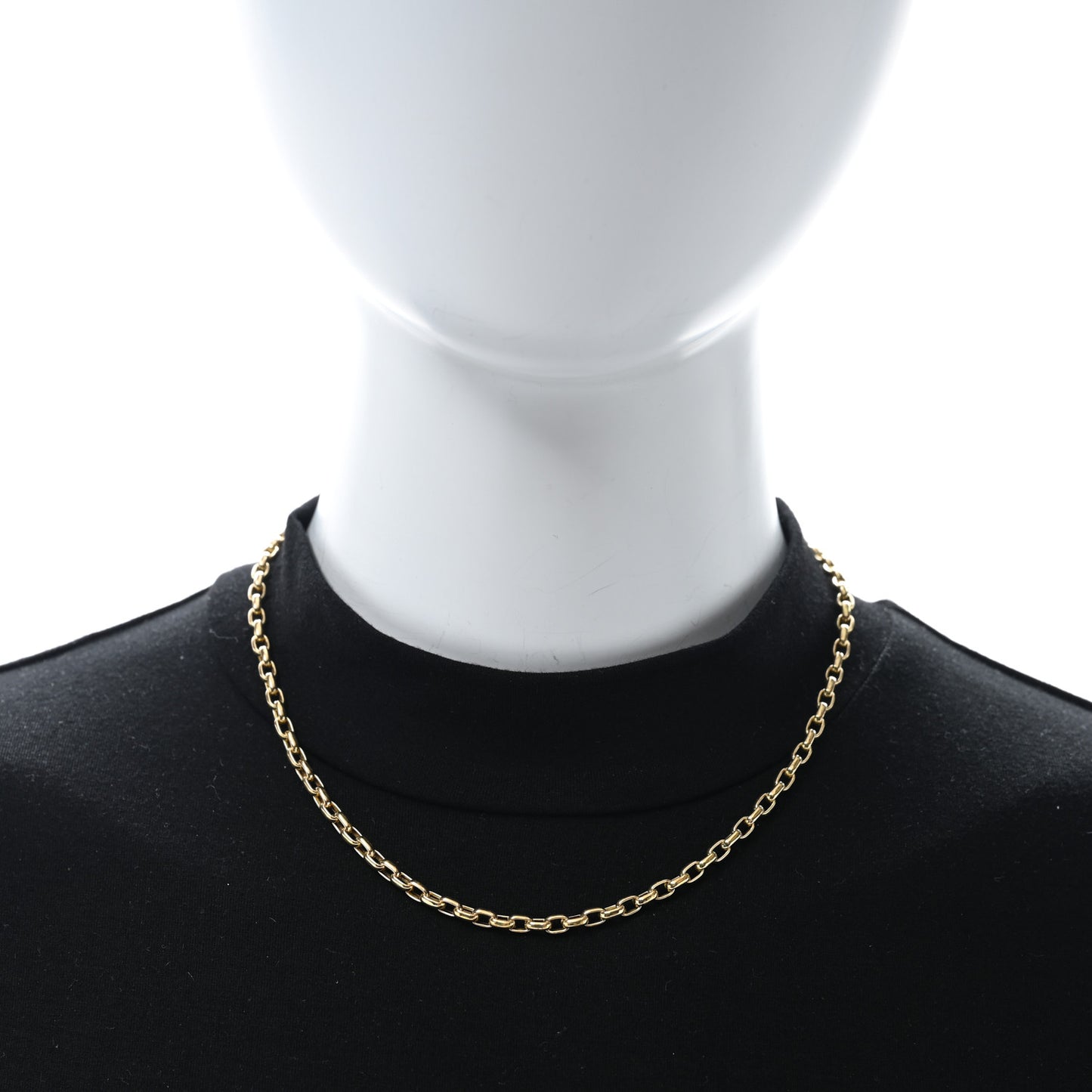 18K Yellow Gold Square Link Necklace 17"